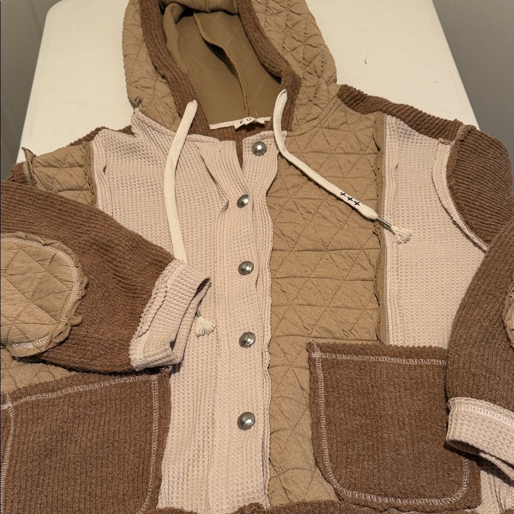POL Two-Tone Quilted Utility Jacket - Picture 5 of 11